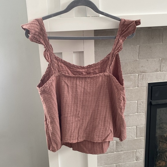 Anthropologie Saturday Sunday | Women's Dusty Rose  Pink Textured sleeveless Top - Picture 6 of 6